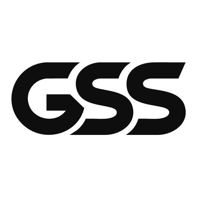 GSS monogram logo mark — bold geometric black letterform on white background