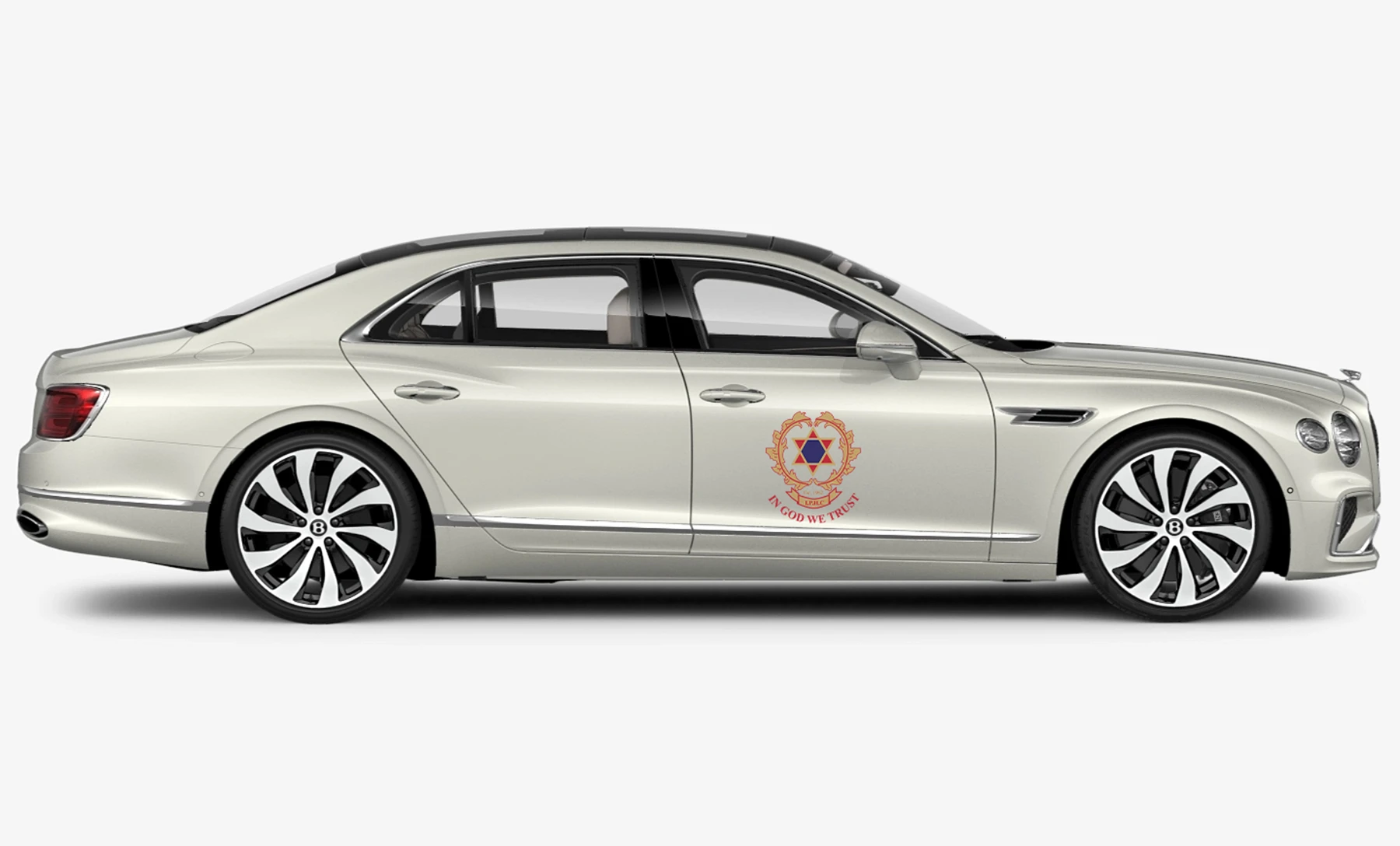 Bentley · crest mockup showing the IPHC crest on the vehicle door