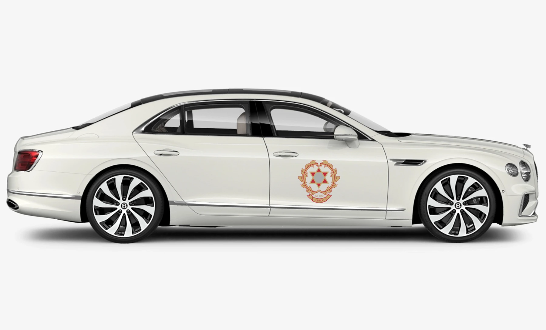 Bentley · alternative crest mockup showing the IPHC crest on the vehicle door